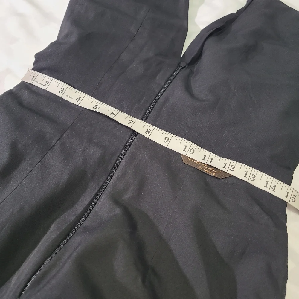 Lola by‎ Suman B Black Ruffled Draped Jumpsuit Size Med
